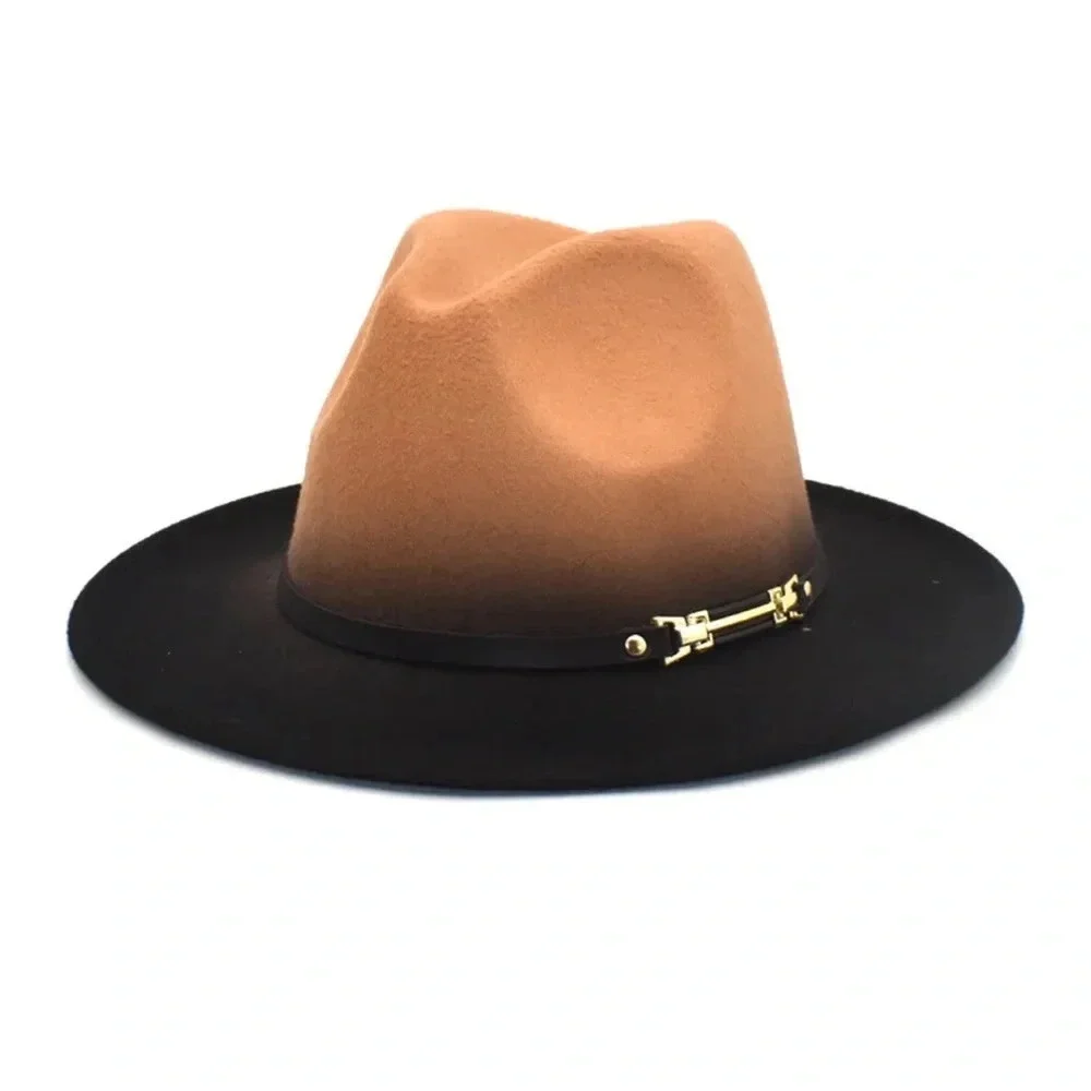 Fedora Hat various gradient colors wide brim wool/felt unisex fedora hat new